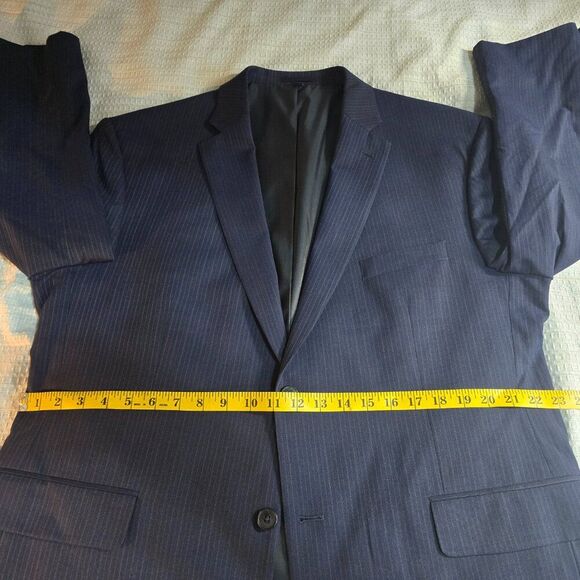 Jos. A. Bank 1905 Tailored Fit Navy Pinstripe Wool Suit Coat 46R - Picture 12 of 15